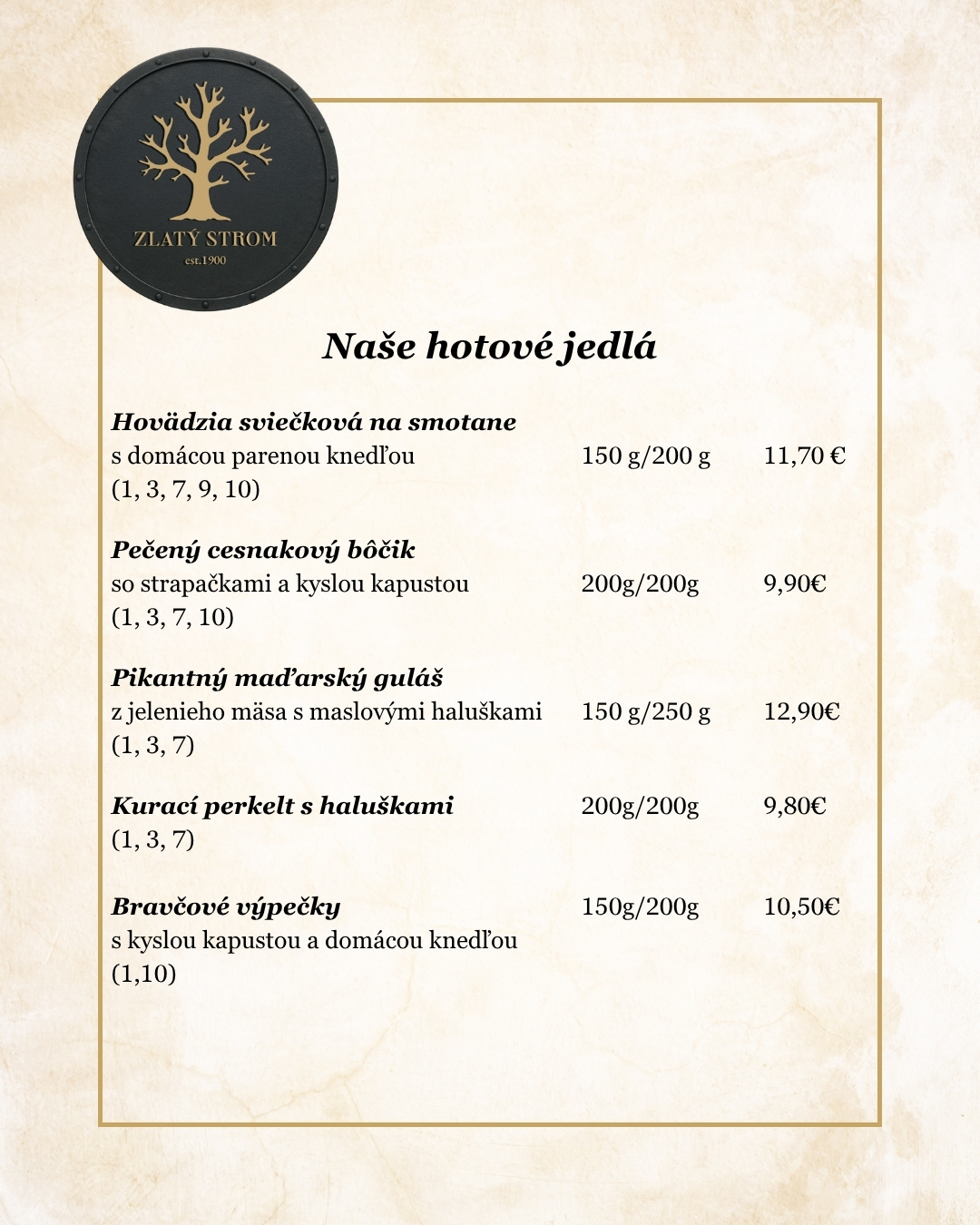 Naše hotové jedlá